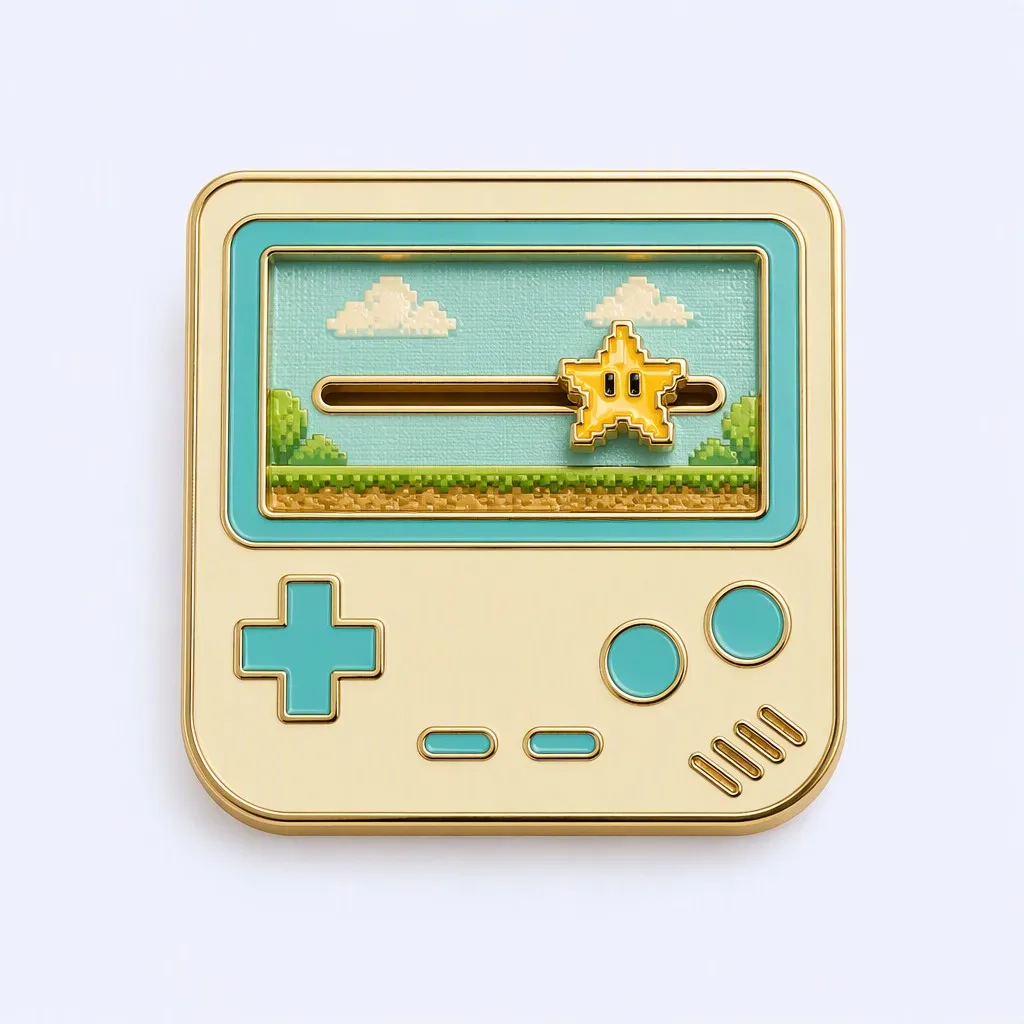 Retro Handheld Game Console Slider Pin