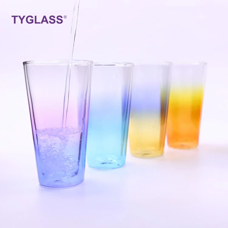 

Factory Directly Provide color heat resistant reusable double wall glass coffee cup