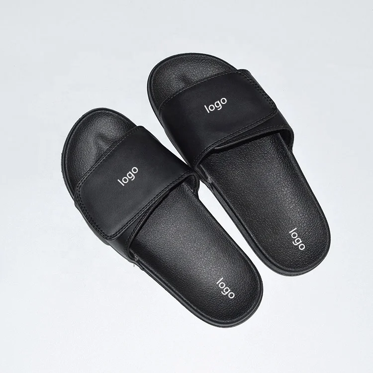 Custom Embossed Printing Adjustable Slides Shoes for Women Summer Flat PVC Slippers and Ladies Sandals Factory Price