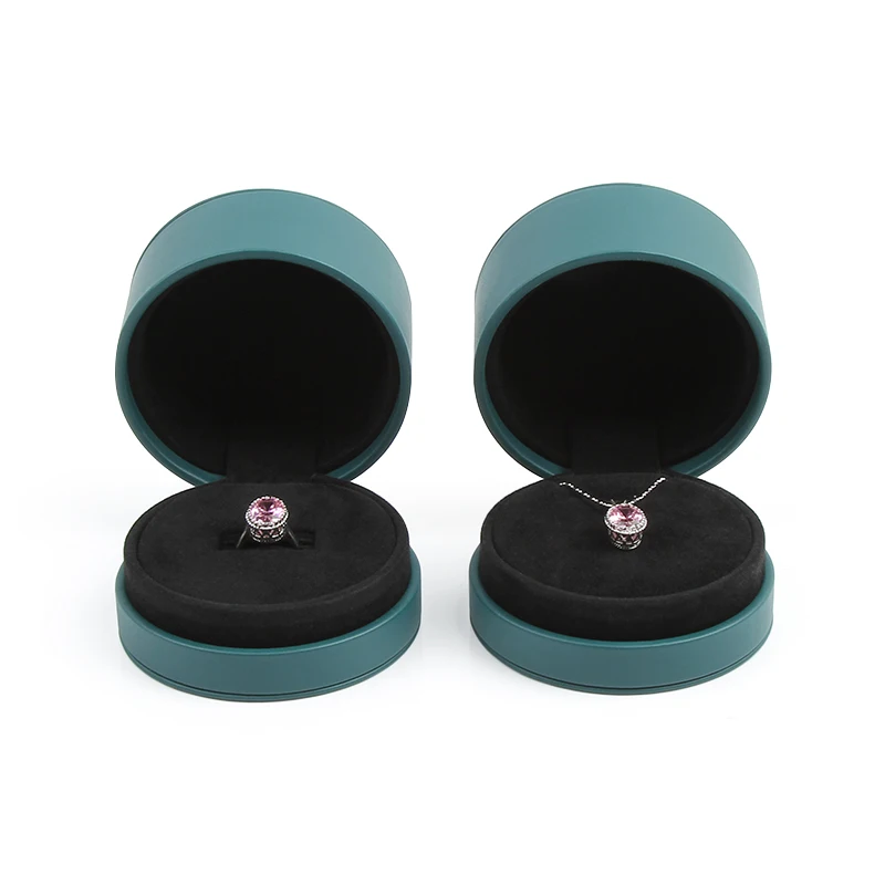 

Wholesale Custom Luxury Ring Box Necklace Earing Jewelry Box in Round Shape Packaging, Customized
