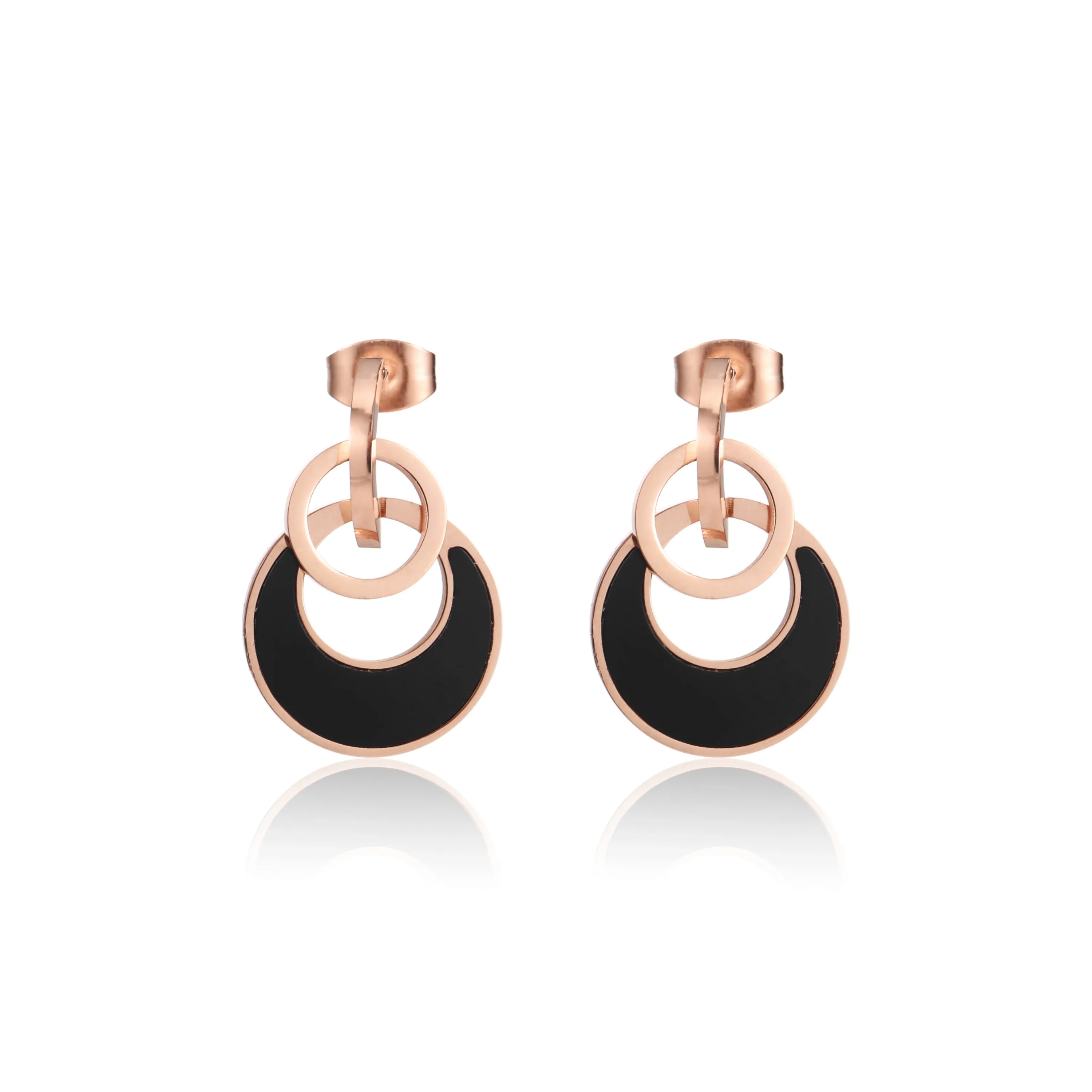 

Fashionable black earrings small hoop earrings zirconia earrings