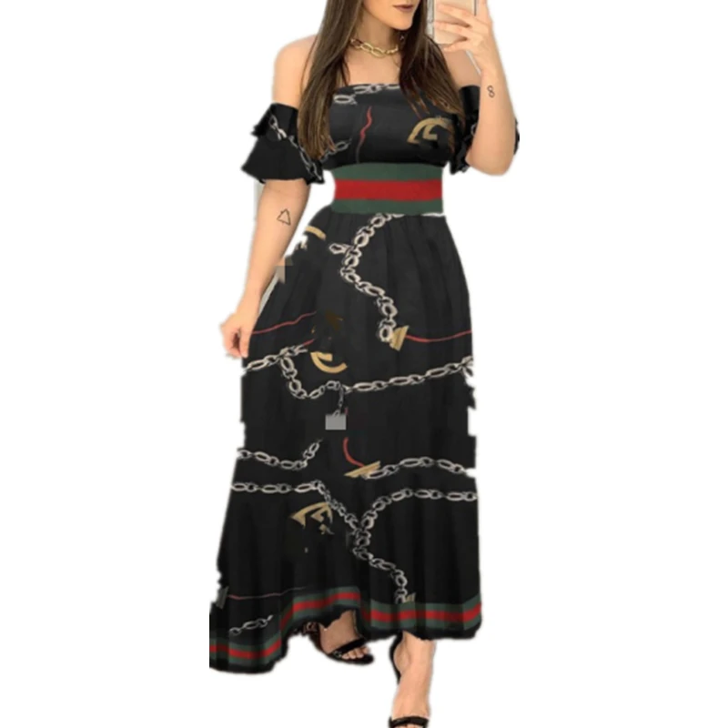 

Spring Casual Girls' women evening Dresses plus size hot style summer new print dress fashion womens clothes, Customized color