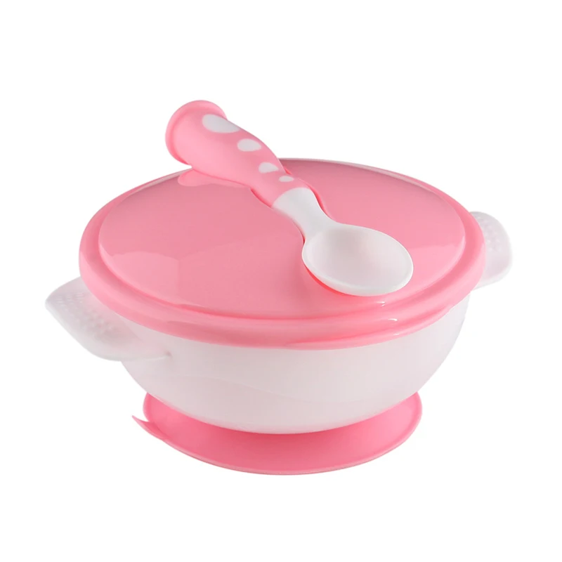 

baby toddler feeding set BPA free plastic baby suction bowl with baby spoon