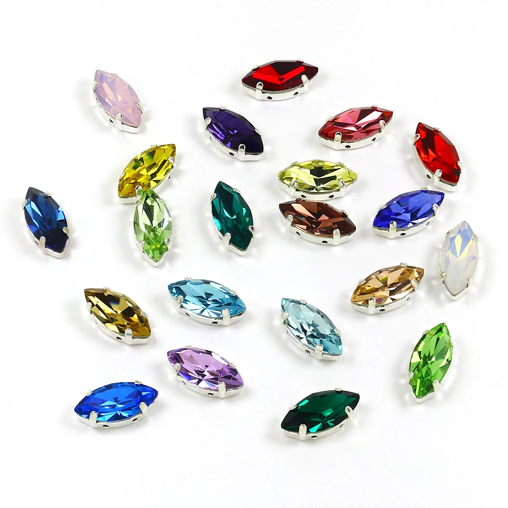 

Crystal Sew On Rhinestone With Claw Colorful Dress Stones Glass Rhinestones For Clothing, Refer to color chart