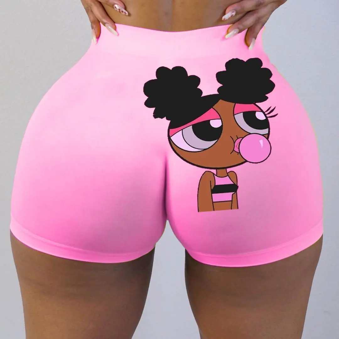 

Female cute summer training shorts high waisted booty snack shorts, As the picture