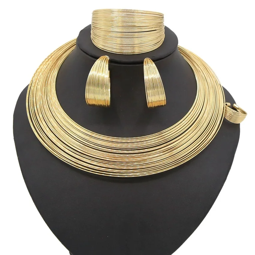 

Yulaili Latest Gold Jewelry Set 2019 Indian Style Big Infinity Round Necklace Jewelry Set Luxury Wedding Accessories For Bridal