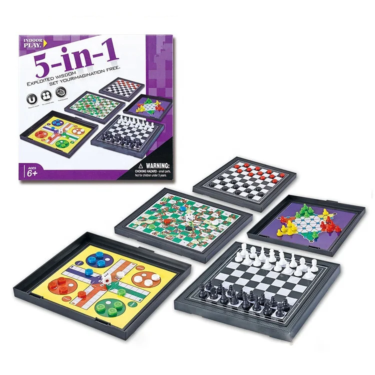 

Children's game chess 5-in-1 magnetic chessboard Kid's board game
