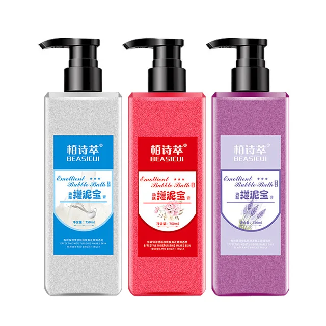 

2021 hot sale 750ml Rose Lavender Rubbing Mud Cream Cleansing Exfoliating Exfoliating Unisex Bathing Mud