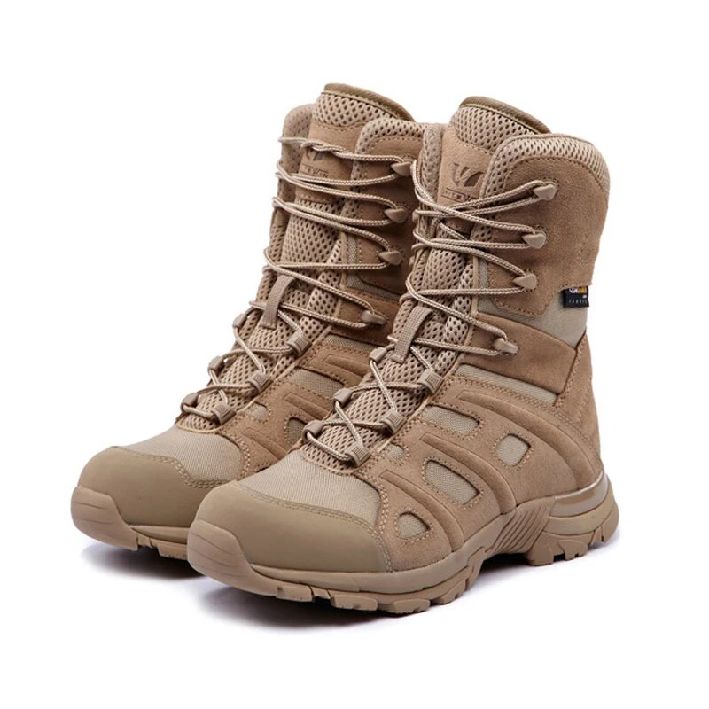 

Men Leather Waterproof Breathable Army Tactical Military Boots Outdoor Sport Desert Climbing Trekking Hiking boots