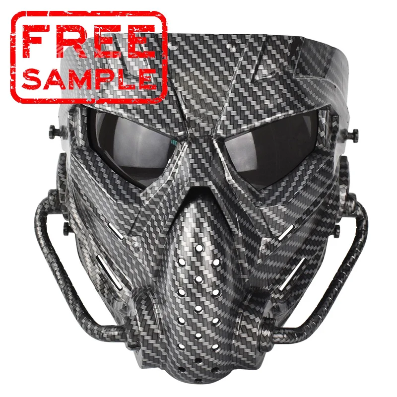 

Free Sample High quality tactical war game profile paintball airsoft sports full face safety protective equipment wholesale, Black\ od\ tan