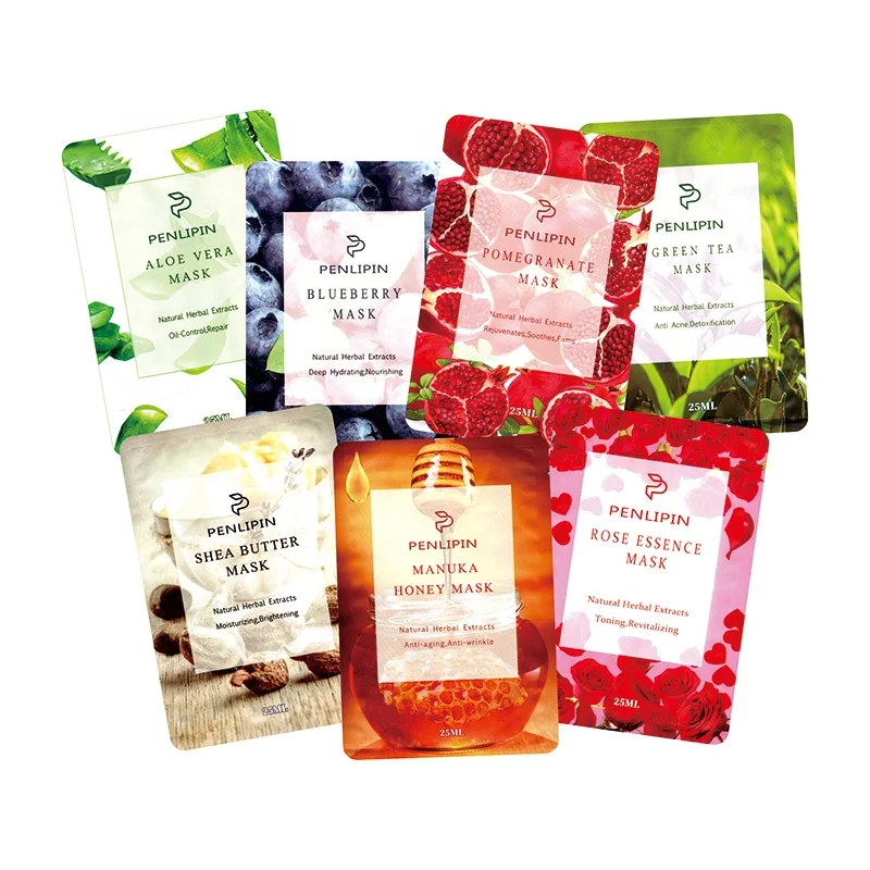 

private label facial mask sheet Moisturizer Nourishing fruit sheet mask OEM ODM tea/honey/ rose/blueberry/aloe vera masks