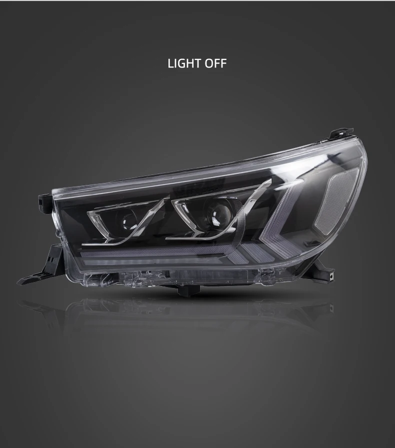 VLAND Factory Accessories for car lamp LED  headlight For Hilux head lamp assembly 2015-UP For Vigo with DRL+Moving Turn signal
