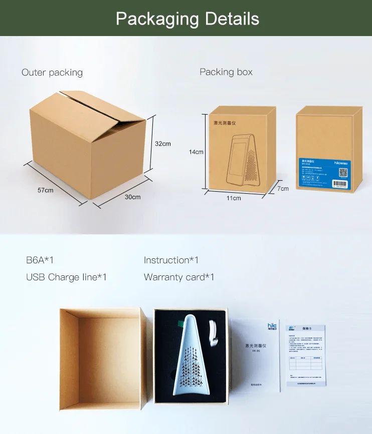 
HIKE B6 8 in1 Air Quality Monitor CO2 Meter PM2.5 Detector Te,perature Humidity sensor with wifi USB charge 