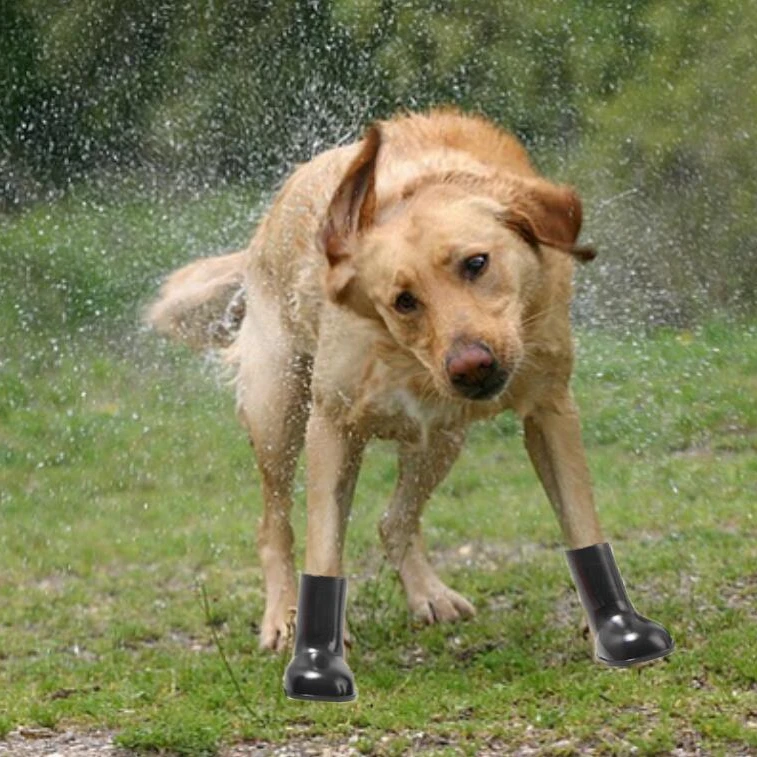 

Manufacturer Waterproof Balloon Pet Shoes Big Dog Anti-slip Rubber Rain Boots