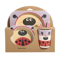 

Eco Friendly Tableware Children Food Bamboo Dinner Set For Kid