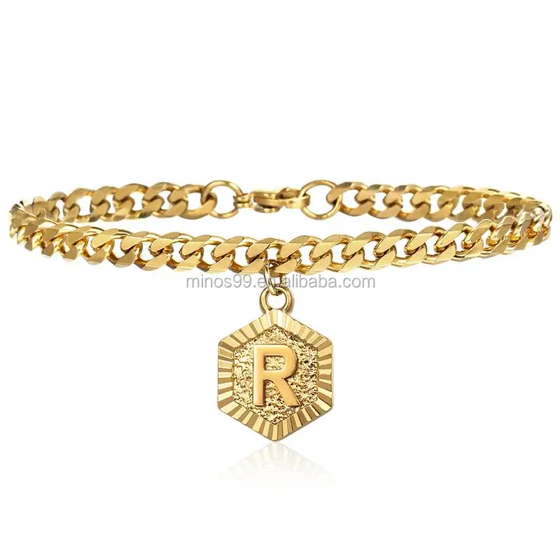 

2020 New Arrival Gold Plating Adjustable Letter Initial Pendant Anklet Ankle Bracelet A-Z Alphabet Capital Initial Anklet