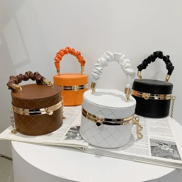 

2021 Factory Popular Women Small Box Handbag Fashion Round Hand Bags Shoulder Purses For Girls