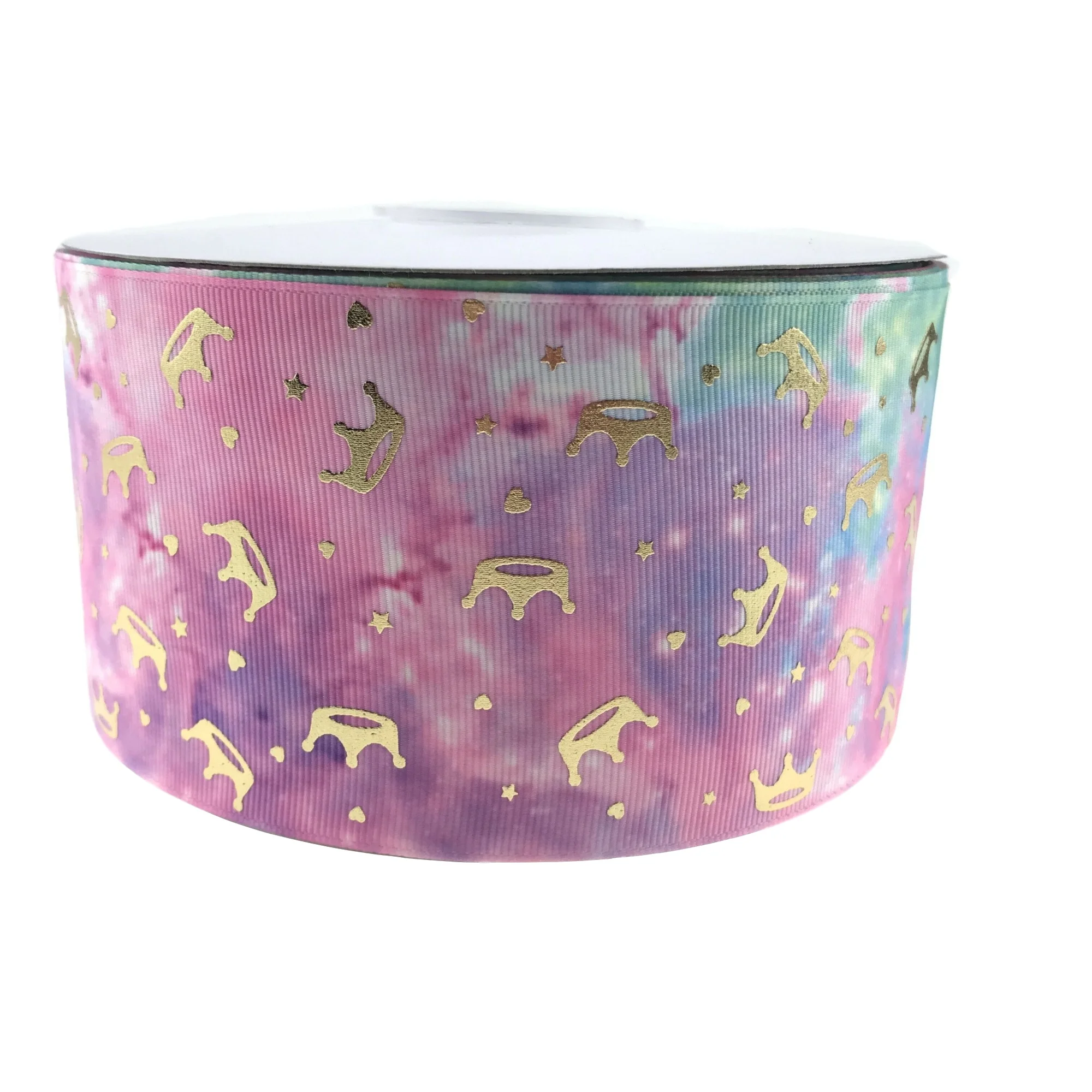 

grosgrain ribbons crown Gold Foil Printed ribbon for Gift Packaging DIY Handmade Materials, Customized color