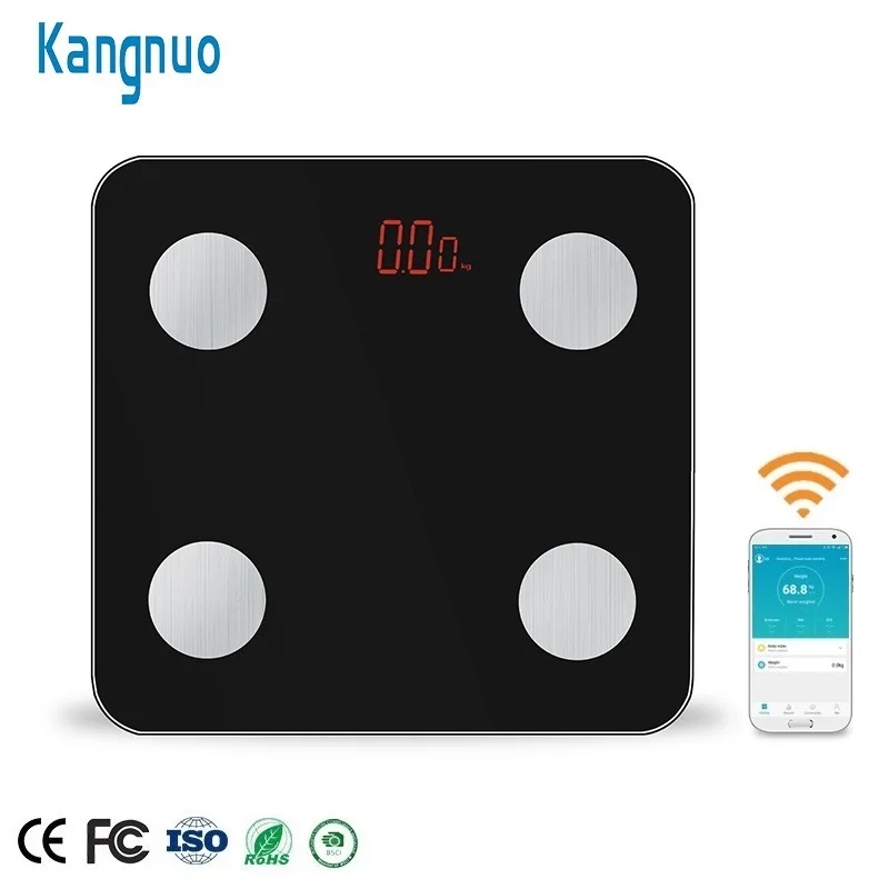 

Household Black Scale Bathroom Blue Tooth App Body Fat Analysis Digital Weighing Scale, Black/customized color