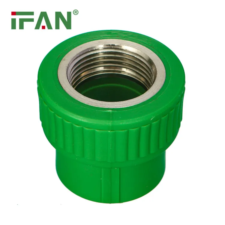 

IFAN Factory 1/2'' - 2" Brass Insert Green Reducing PPR Fittings Plastic PPR Pipe Fitting Female Socket