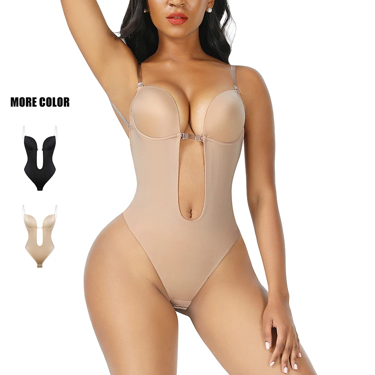 

LVCHENG Seamless Backless Push Up Bodysuit Strap Body Shaper Concealed Bra Straps Body Slimming Shapewear