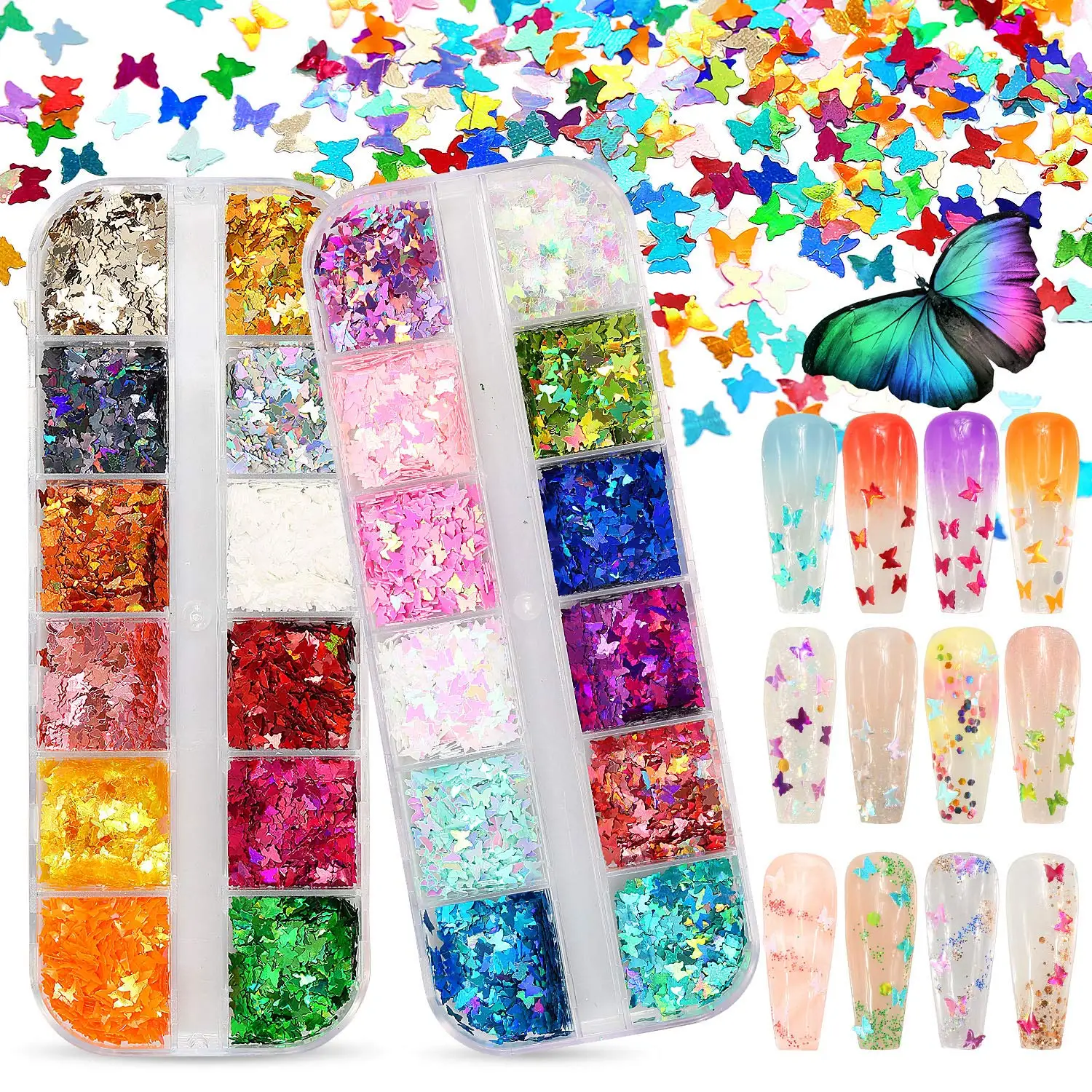 Amazon Hot Nail Art Decoration & Diy Crafting 3d Holographic Nail Art ...