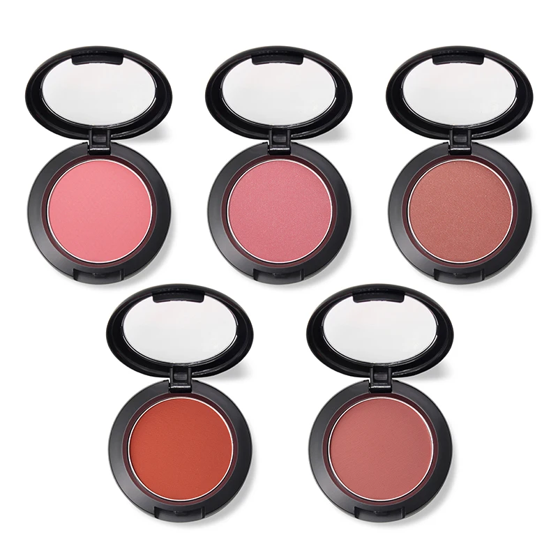 

5 colors long lasting best selling single powder blush private label vegan cruelty free custom baked nude blush makeup no brand