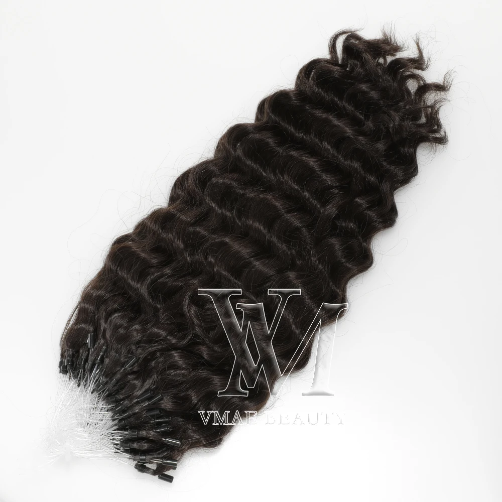 

VMAE Hot Selling 11A 100g High Quality Double Drawn 3A 3B 3C Kinky Curly Hair Micro Loop Human Hair Extensions, Nc