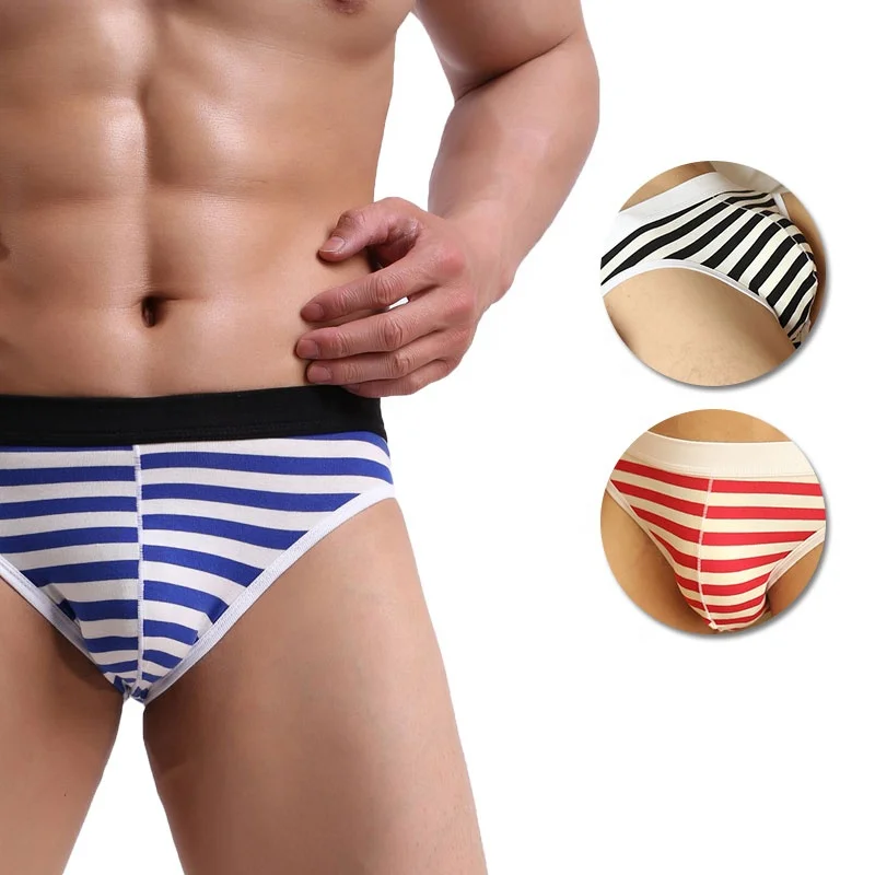 

Plus size underwear stripe all of print cotton Man Boxer Briefs mid waist fashion Men's sexy underwaer, Picture