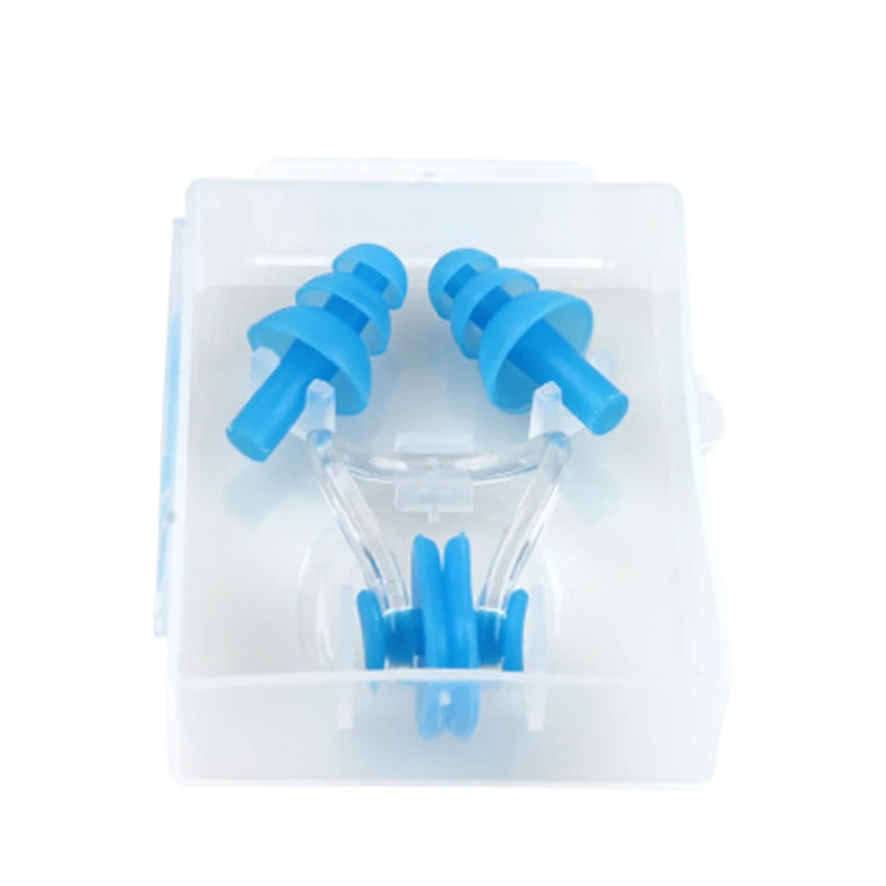 

Swimming Earplug Nose Clip Set With Case Waterproof Silicone Dive Swimming Protection Tools, 5 color