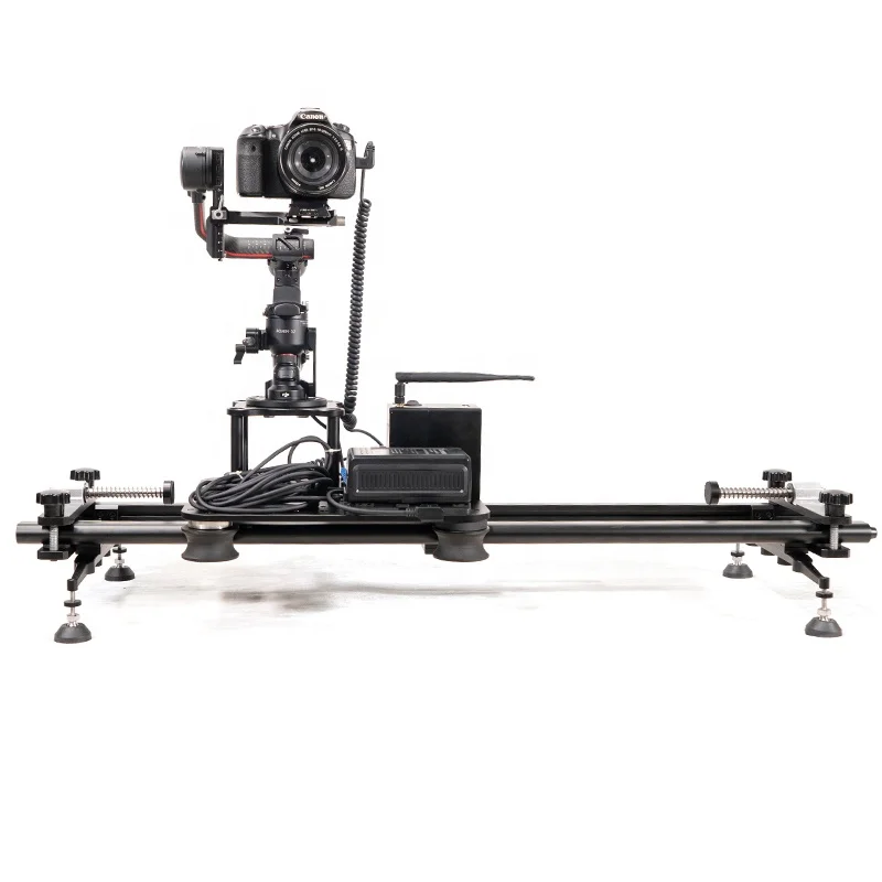 

China products manufacturers Auto Dolly Wheels Electronic Camera Slider for shooting motorized slider contactless shooting, Black