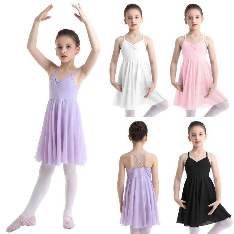 

Hot Sale Girls Camisole Ballet Tutu Dress Chiffon Leotard Gymnastics Dance Costume