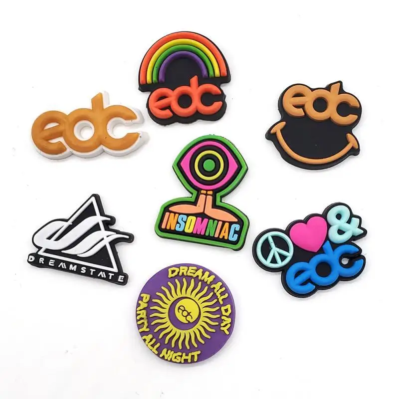 

Wholesale hot selling custom EDC logo Croc charm PVC clogs amulet croc decoration shoes accessories