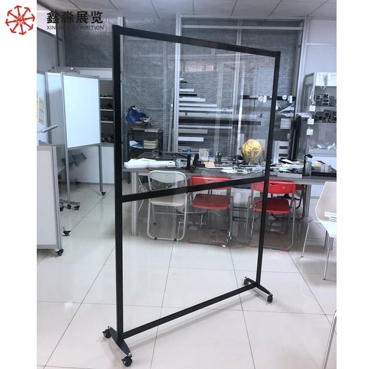 

Assemble Portable Shields,High Strength Clear Plastic Protective Sneeze Guard for hotel,leisure and office room, Black