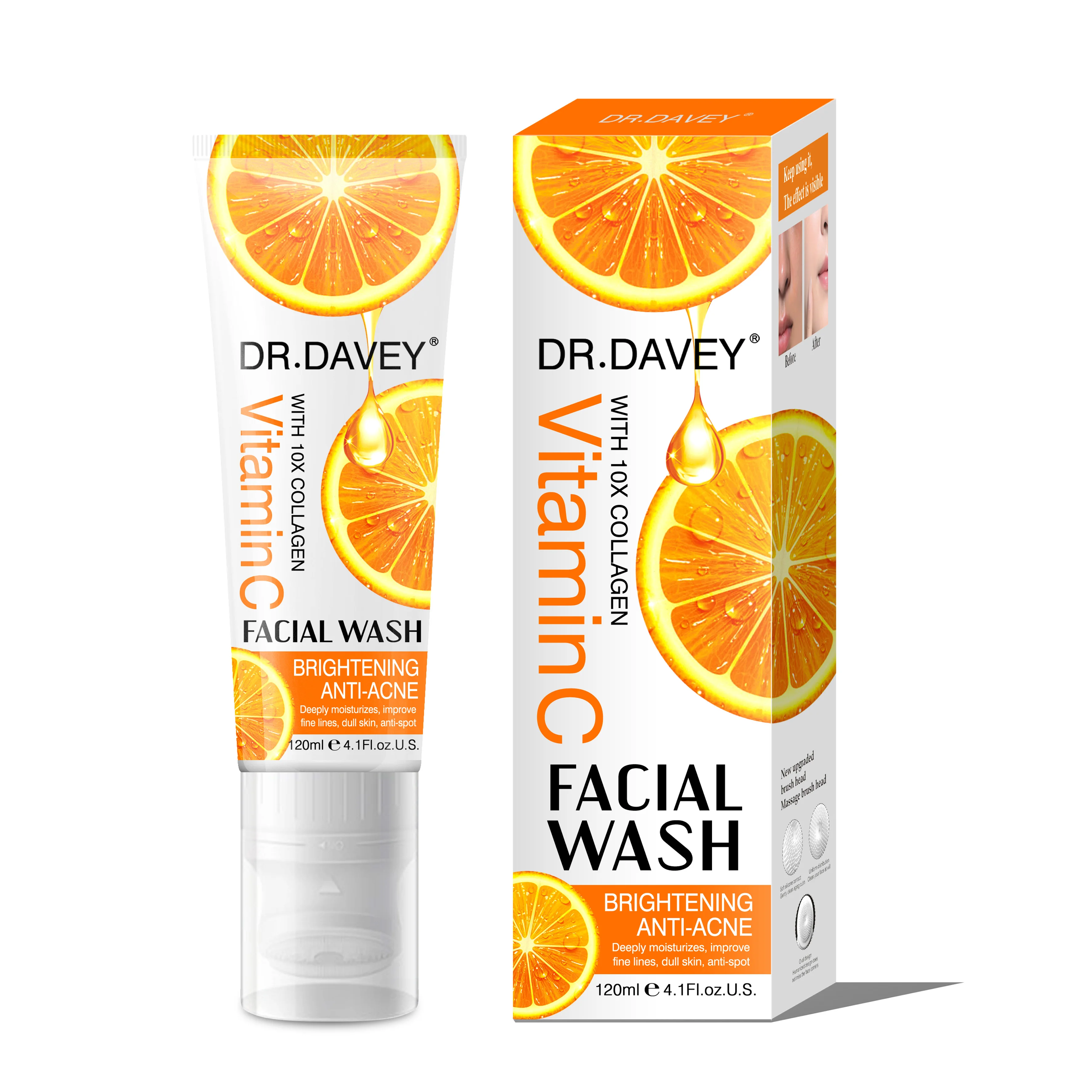 

DR.DAVEY Deep cleansing Refreshing oil control Vitamin C Facial Cleanser, White