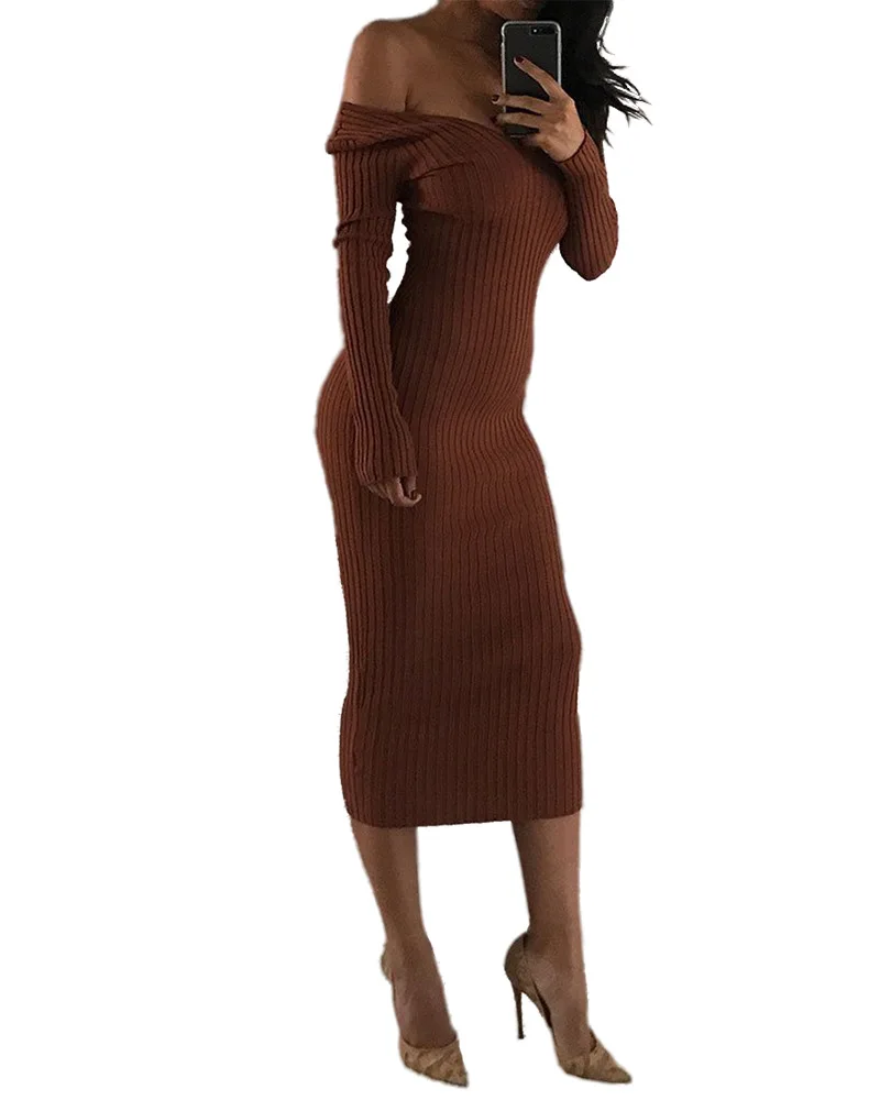 

Hot Selling 2020 Amazon Elegant Off Shoulder Wear High Quality Midi Sexy Ladies Women Office Check Work Bodycon Dress