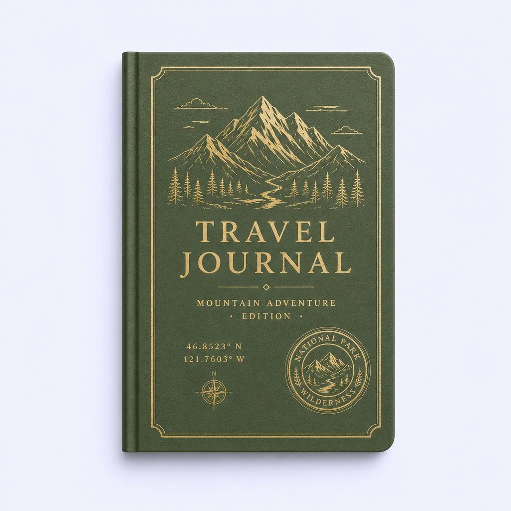 Travel Journal - Mountain Adventure Edition in Forest Sage Green