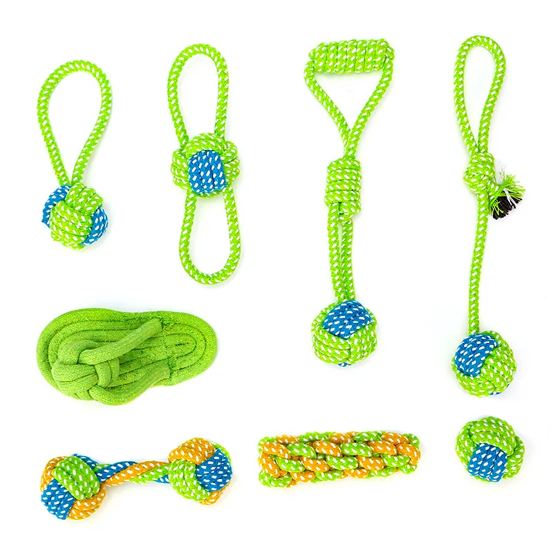 

Dog Toy Interactive Chewing Rope Ball Toys Set 100% Natural Cotton Washable Durable Tug of War for Small Medium Dogs Puppies