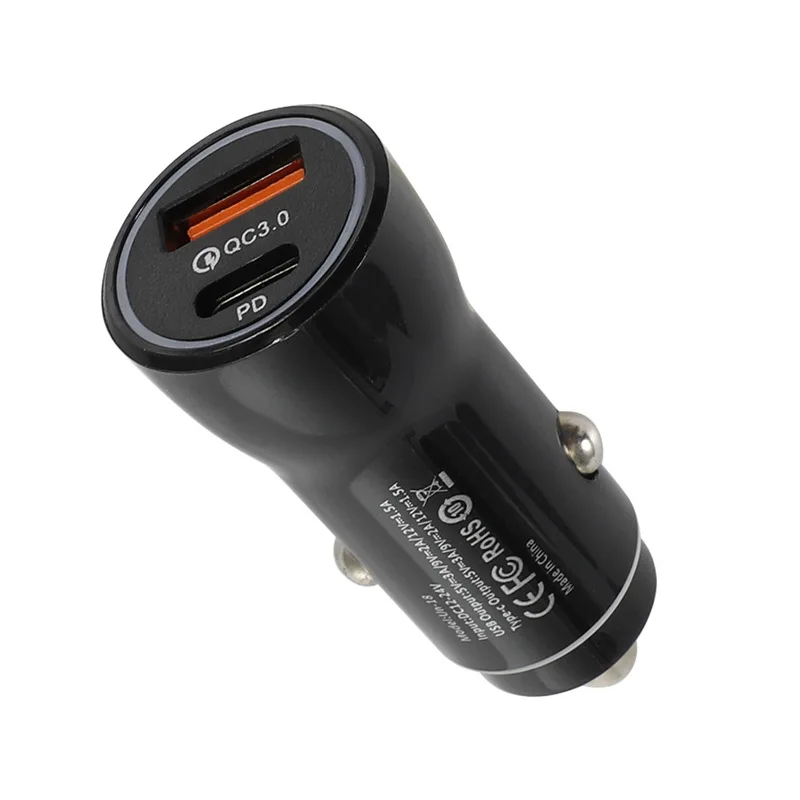 

Car Charger USB Adapter 36W PD Fast Car Charger QC 3.0 Dual USB Quick Charge Max 5V 3A 36w For iPhone Samsung USB C Car Charger