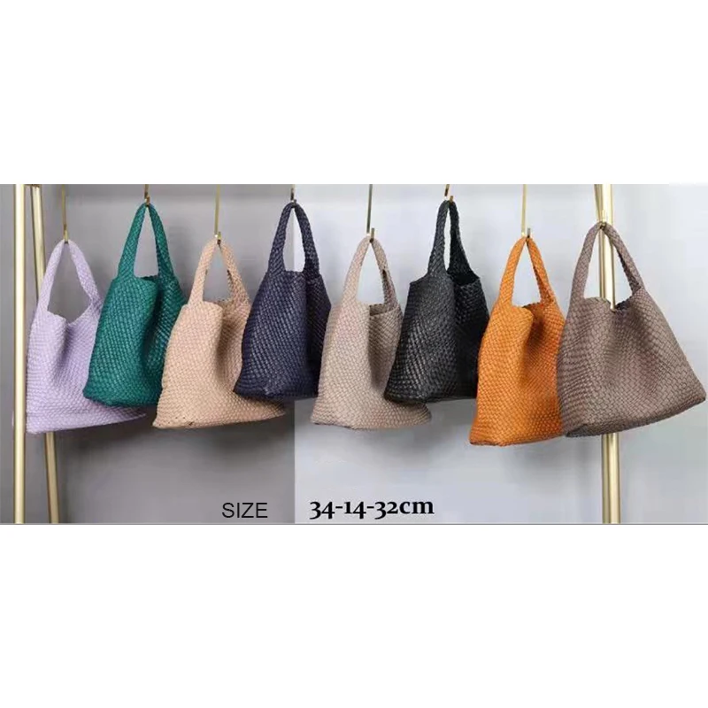 

Woven Beach Bag Tote Bag Mommy Mom Bag Handbag, Black