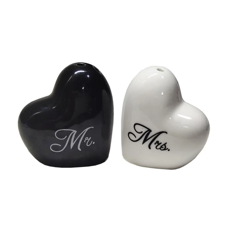 

Valentines' day souvenirs return gifts Mr Mrs Ceramic Heart Salt and Pepper Shaker