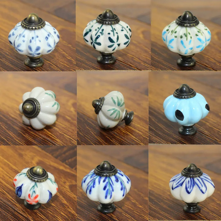 Wholesale Positive Theme Ceramic Door Knobs Vintage Shabby Chic