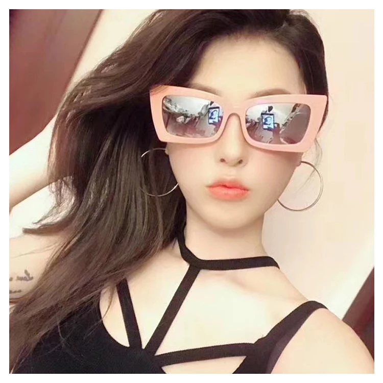 

women luxury mirror lens sunglasses plastic frame fashion sunglasses for women 2021, 7 colors