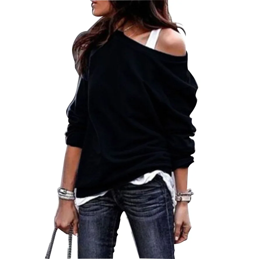

Autumn /Fall Outwear Woman Off The Shoulder tops & t shirt Oversized Slouchy Sweatshirt