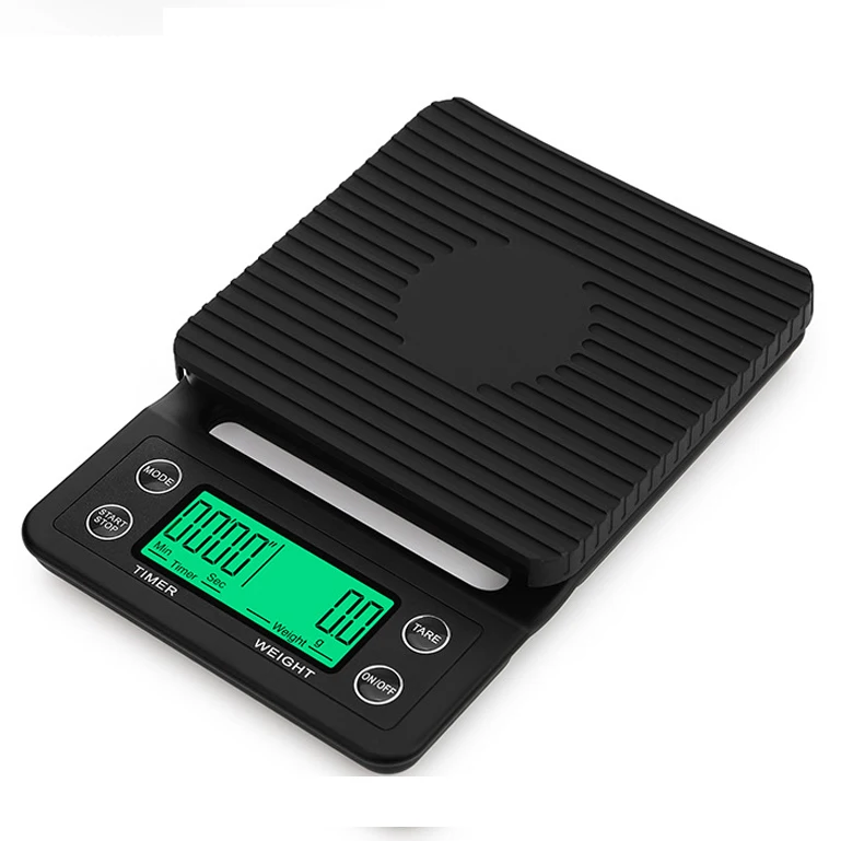 

Green backlight 3kg x 0.1g Electronic Timer Coffee Scale Digital Kitchen weighing Scale for food