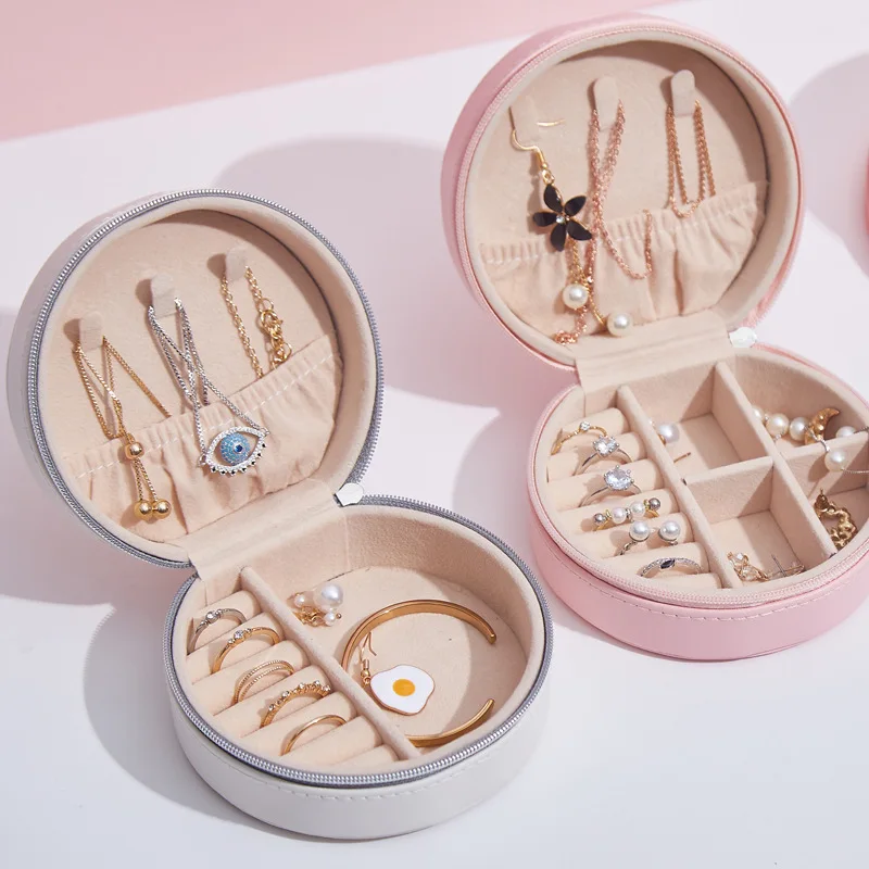 

PU leather simple jewelry box earrings creative portable accessories storage box earrings jewelry box, Accepted customized