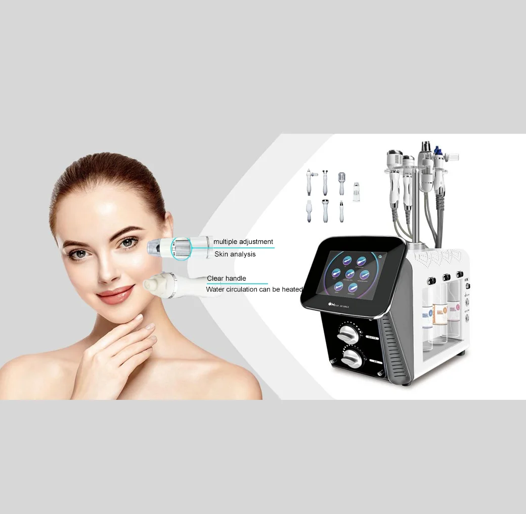 

korea dermabrasion mini electroporation water oxygen jet peel suction beauty solution tips serum for hydro facial machine, White