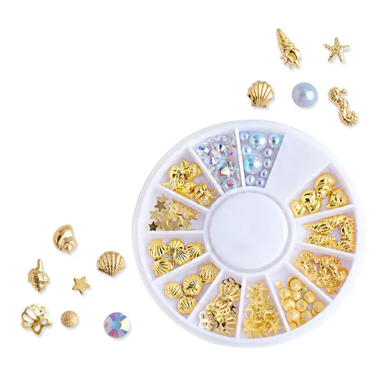 

Wholesale Metal Nail Decal Ocean Style Gold Silver Luxury Nail Decals