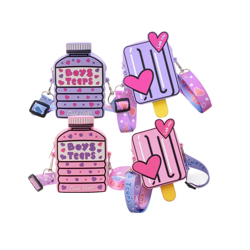 

Kids Silica Gel Bag Mini Coin Purse Baby Girls Popsicle Bottle Kids Purses Bag