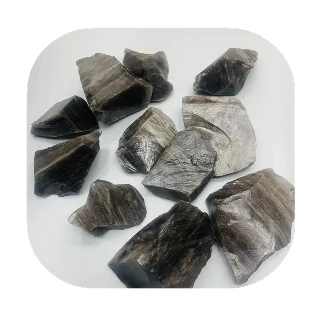 

New arrivals semiprecious rough stone crafts natural Silvery Obsidian raw gemstone for gift